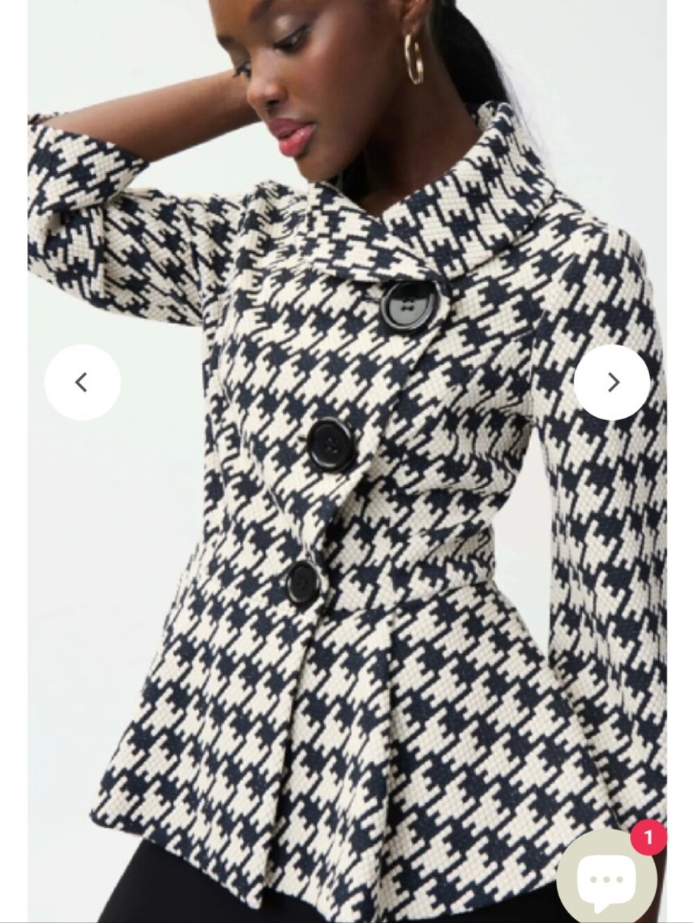 Joseph Ribkoff Houndstooth Peplum Jacket